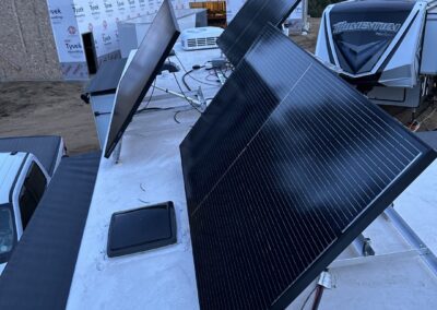 RV Solar Panels in up position on Brinkley RV
